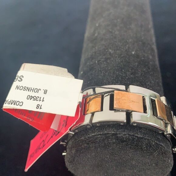 Betsey Johnson NIB 2 tone bling face watch main image 4